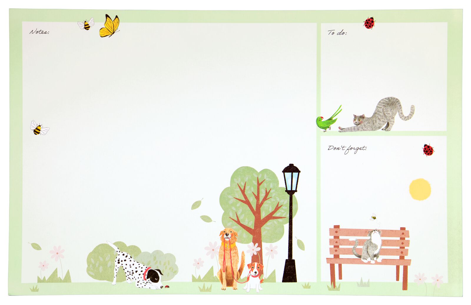 sous-main de bureau 50 feuilles 38x60 animaux dans un parc - 14120184 - HEMA