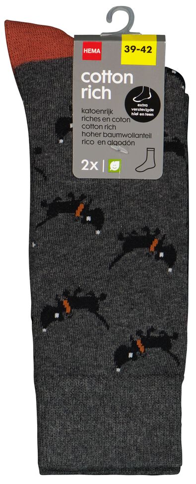 2er-Pack Herren-Socken mit Baumwolle, Takkie graumeliert 43/46 - 4180052 - HEMA