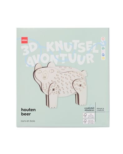 plaque de construction en bois 3D ours - 15900368 - HEMA