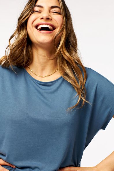 t-shirt femme bleu - 1000023981 - HEMA
