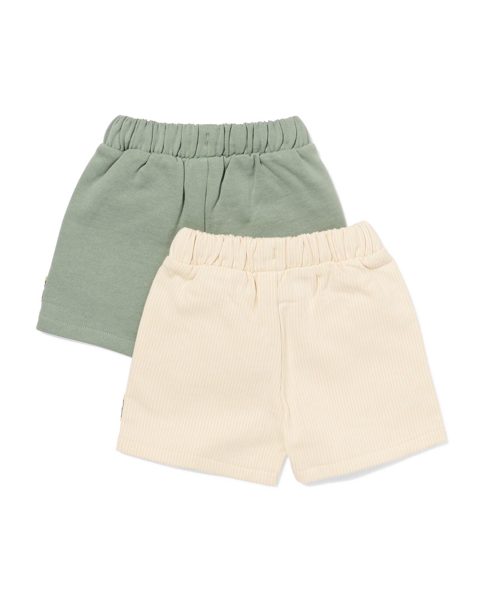 short b&eacute;b&eacute; comfort fit tissu molleton rayures - 2 pi&egrave;ces vert vert - 33188070GREEN - HEMA