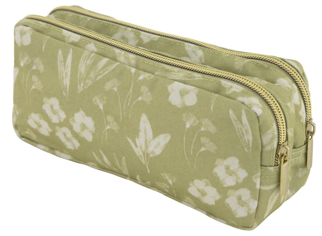 trousse à double zip fleurs - HEMA