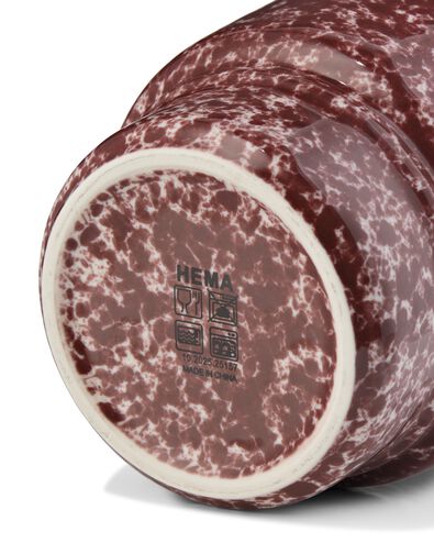 cappuccinomok 350ml aardewerk spikkel rood - 80660358 - HEMA