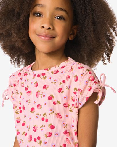 kinder T-shirt rib aardbeien roze roze - 30841856PINK - HEMA