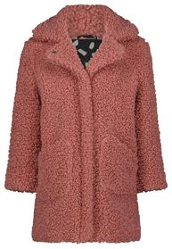 manteau enfant peluche rose rose - 1000024969 - HEMA