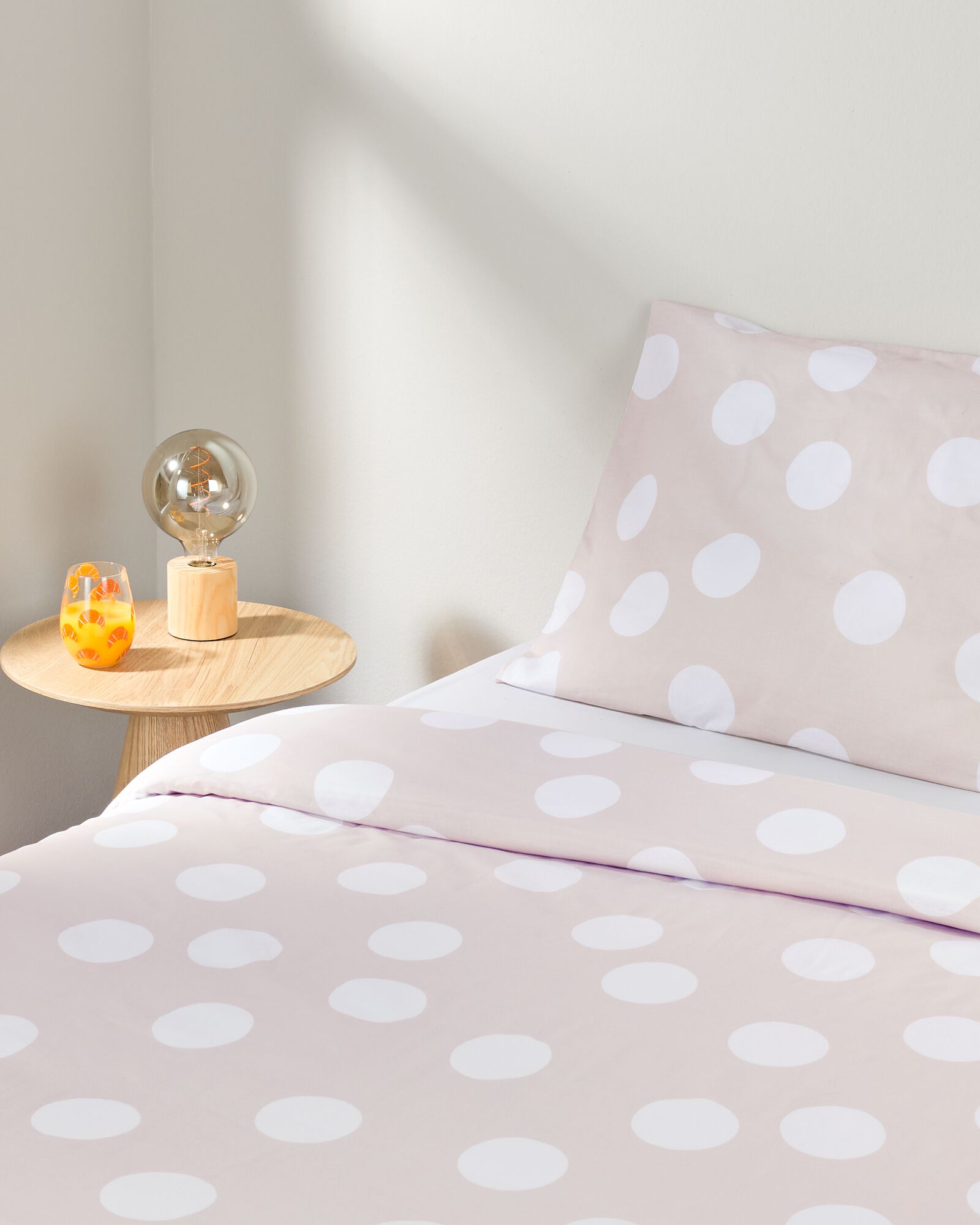 housse de couette 140x200/220 cm coton doux pois beige  - 5750140 - HEMA