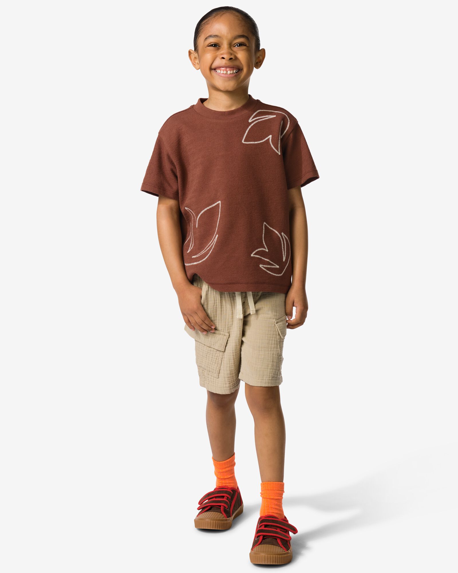 Kindershorts, normale Passform, Musselin hellbraun hellbraun - 30714804LIGHTBROWN - HEMA