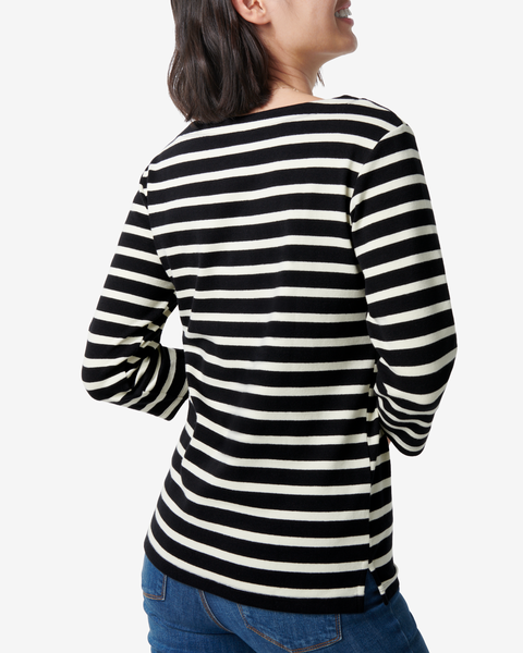 Damen-Shirt Cara, U-Boot-Ausschnitt schwarz schwarz - 1000029917 - HEMA