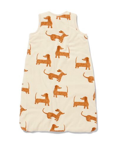 Baby-Schlafsack, &auml;rmellos, gef&uuml;ttert, Velours, Dackel eierschalenfarben - 1000032501 - HEMA