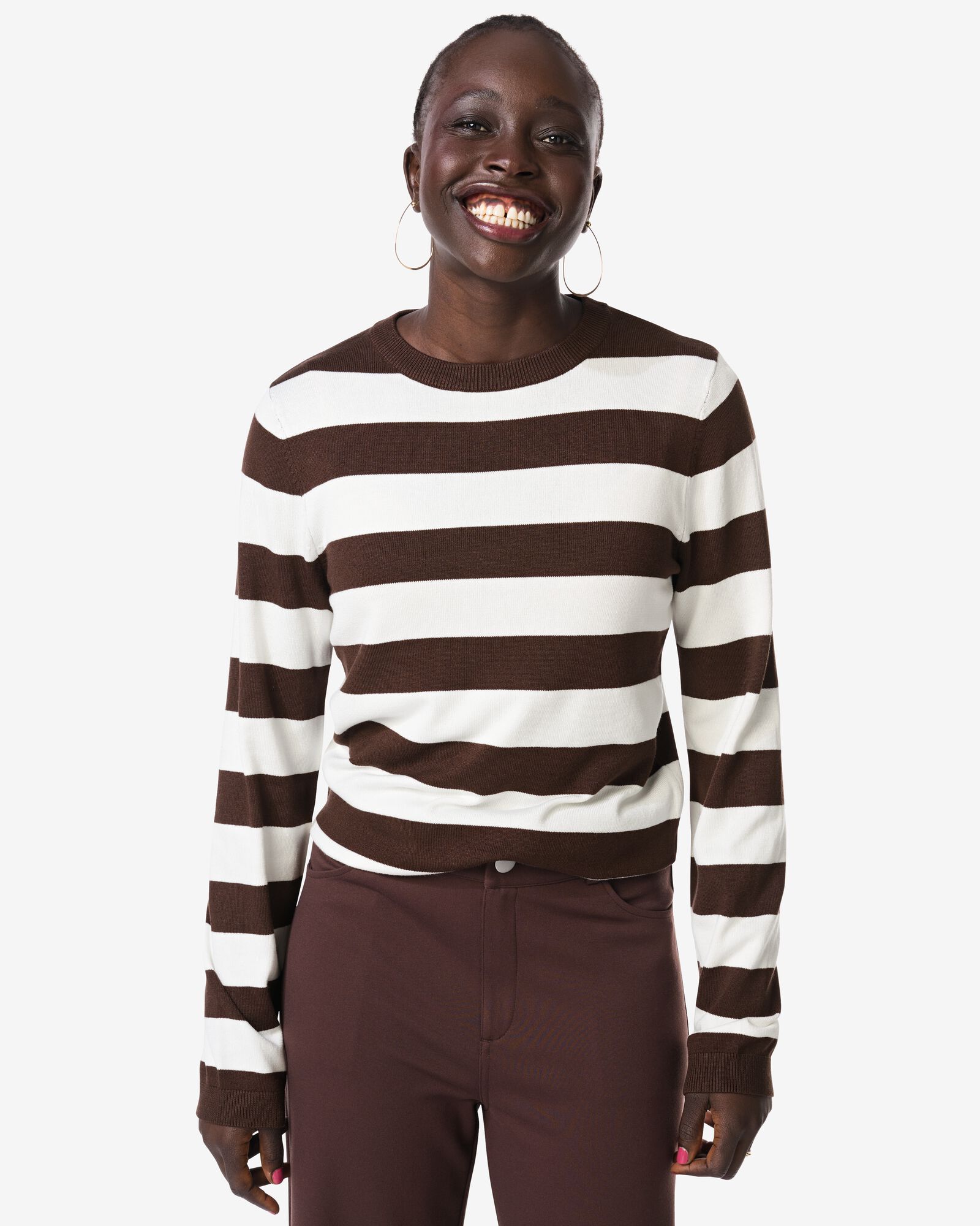 pull femme Lila femme maille fine rayures multi - 36207180MULTI - HEMA