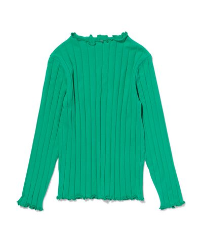 Kinder-T-Shirt, gerippt grün grün - 30832036GREEN - HEMA