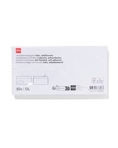 50 enveloppes fen&ecirc;tre &agrave; gauche DL - 14112002 - HEMA