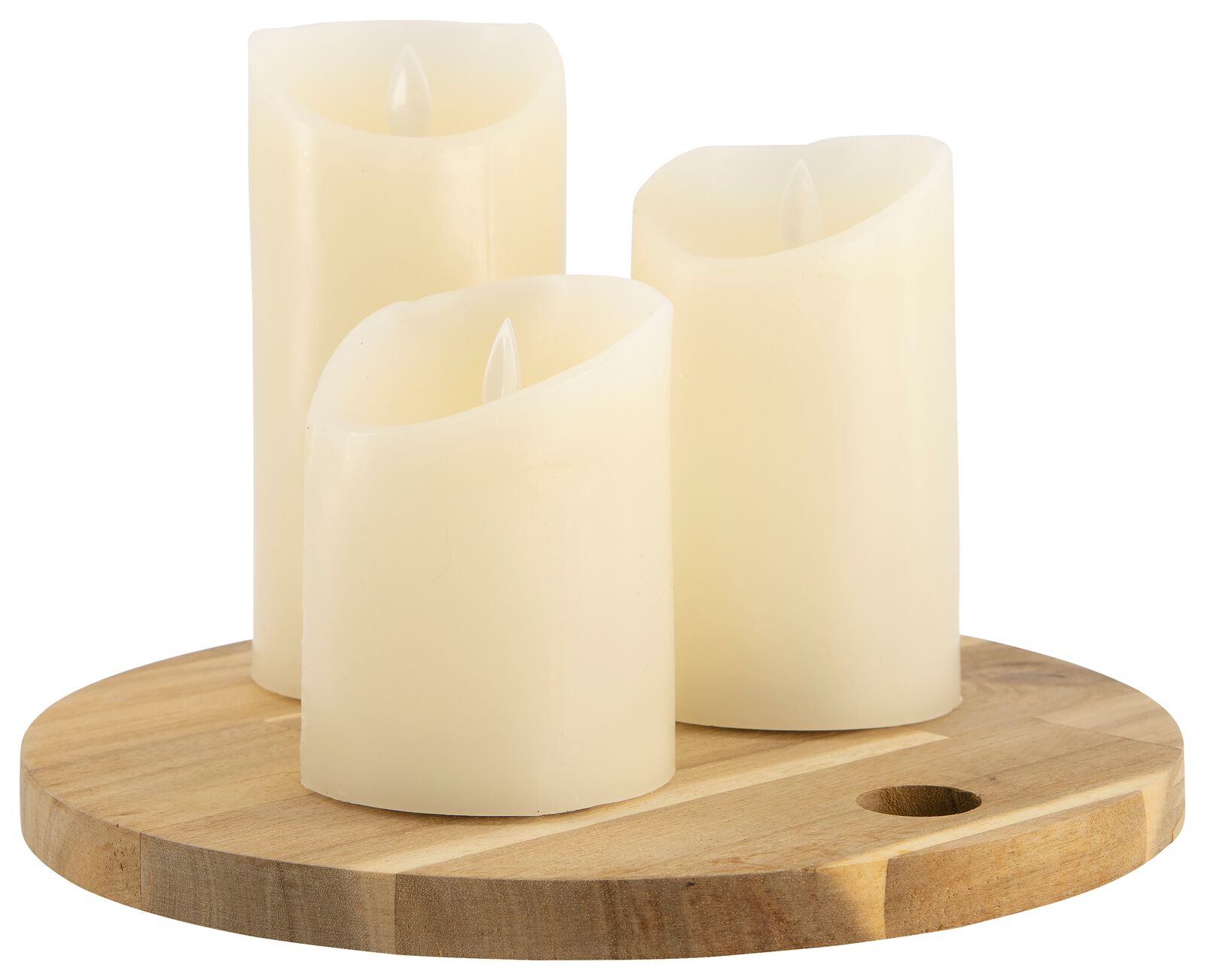 3 bougies LED en cire &Oslash;7.5 blanc - 25590090 - HEMA