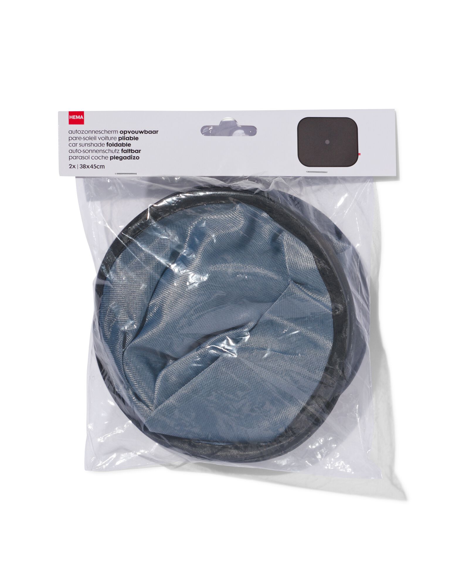 2 pare-soleil voiture 38x45 pliable gris/noir - 41760001 - HEMA