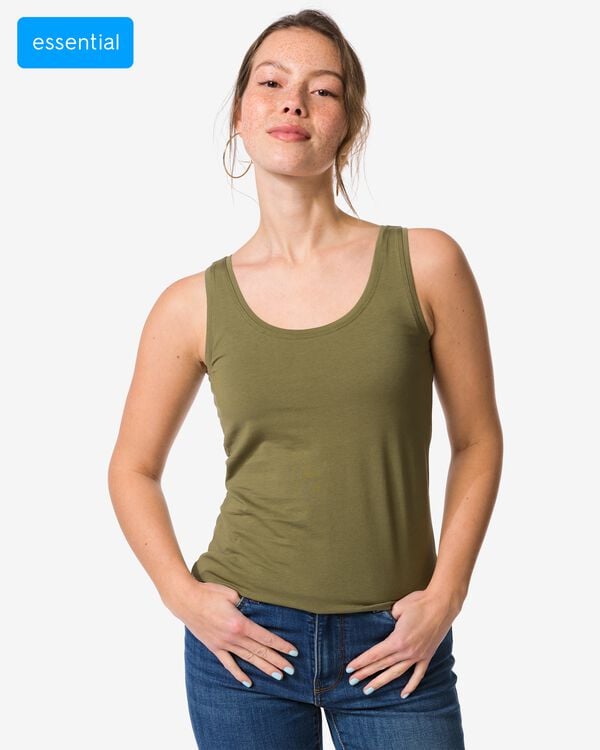 damessinglet Carry olijf olijf - 36302970OLIVE - HEMA