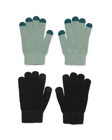 Kinderhandschuhe mit Touchscreen &ndash; 2 Paar schwarz schwarz - 16780070BLACK - HEMA