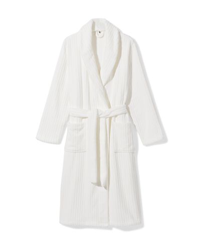 peignoir en molleton c&ocirc;tel&eacute; blanc blanc - 23450035WHITE - HEMA