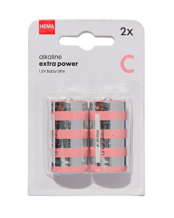 2 piles alcalines extra power C - 41290265 - HEMA