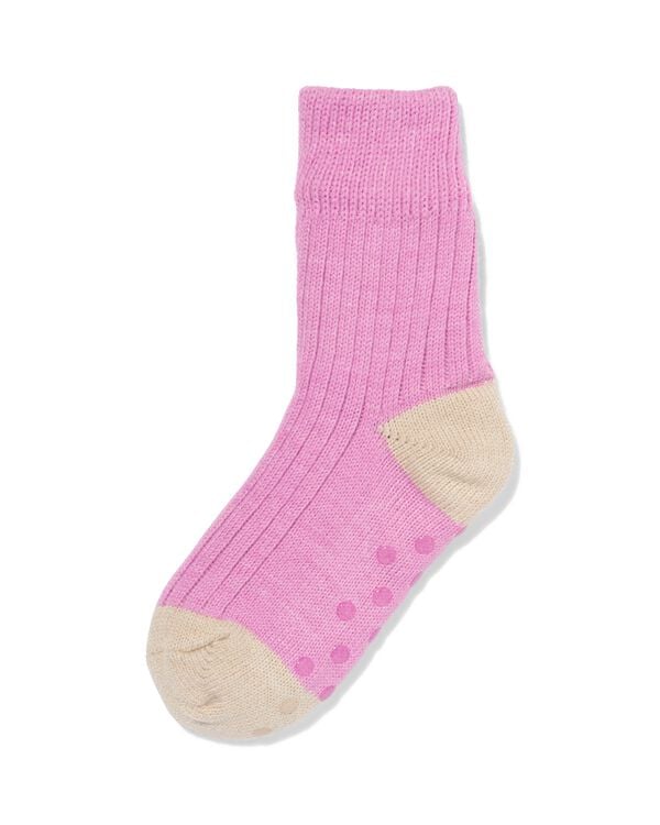 chaussettes enfant polaire c&ocirc;tel&eacute;e rose rose - 4320390PINK - HEMA