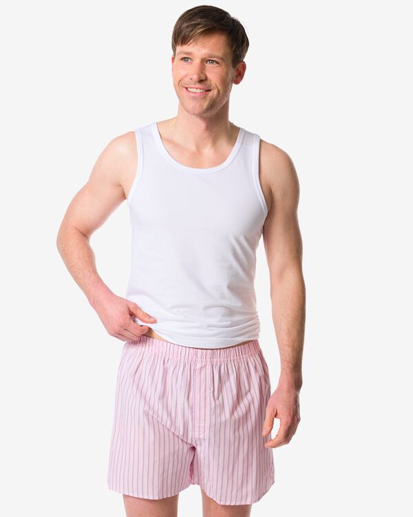 Lockere Herren-Boxershorts Streifen rosa rosa - 19190160PINK - HEMA