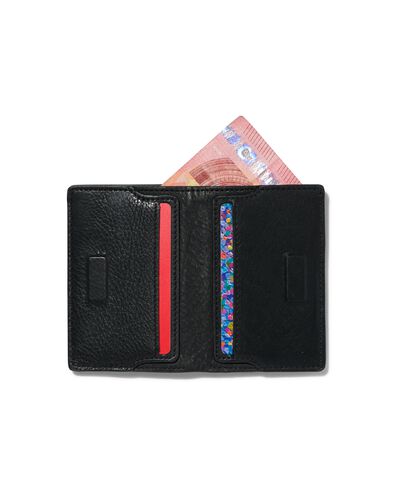 Kartenetui mit Magnetverschluss, schwarz, Leder, RFID-Schutz, 7 x 10.5 cm - 18110041 - HEMA
