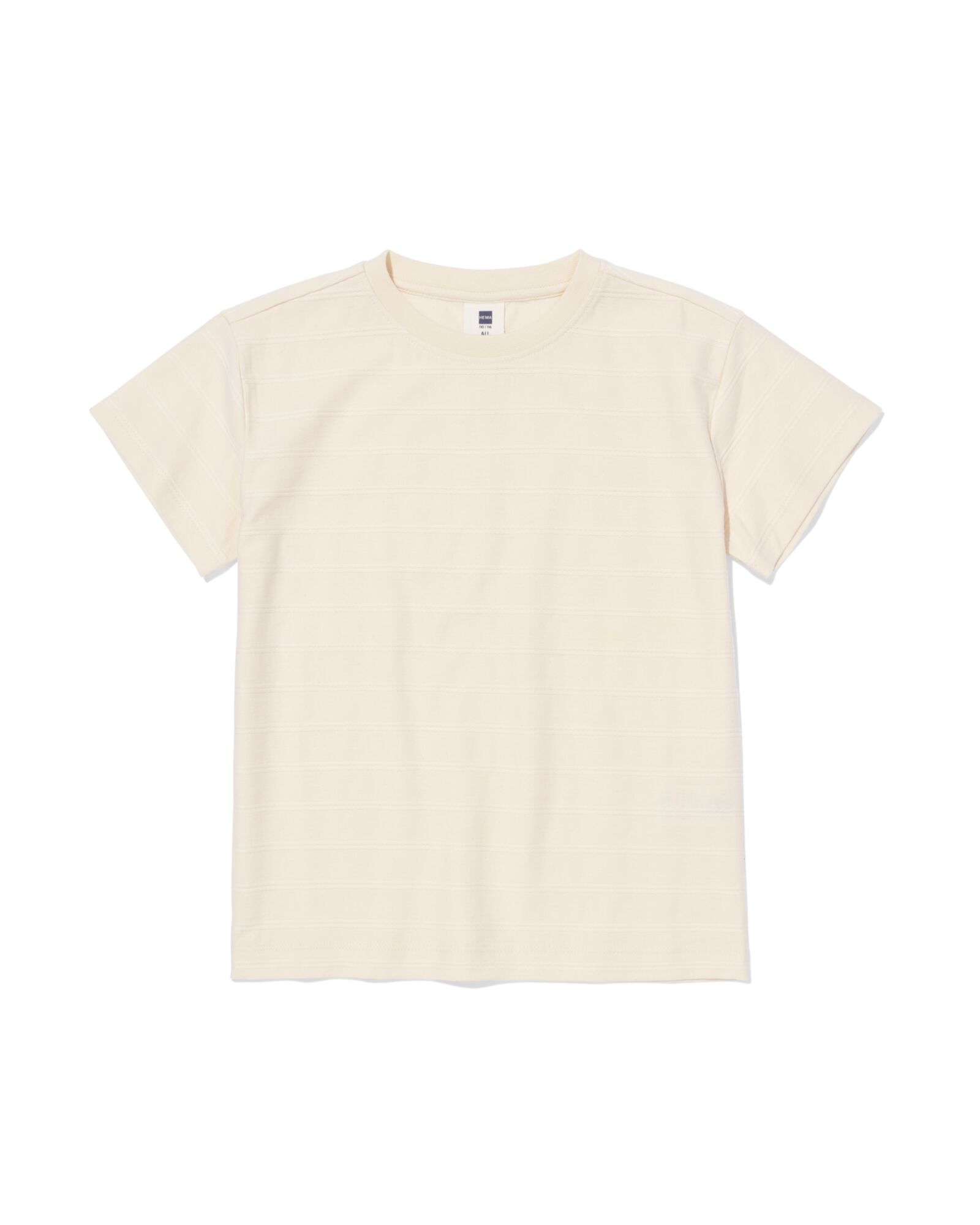 kinder T-shirt jacquard strepen ecru ecru - 30713103ECRU - HEMA