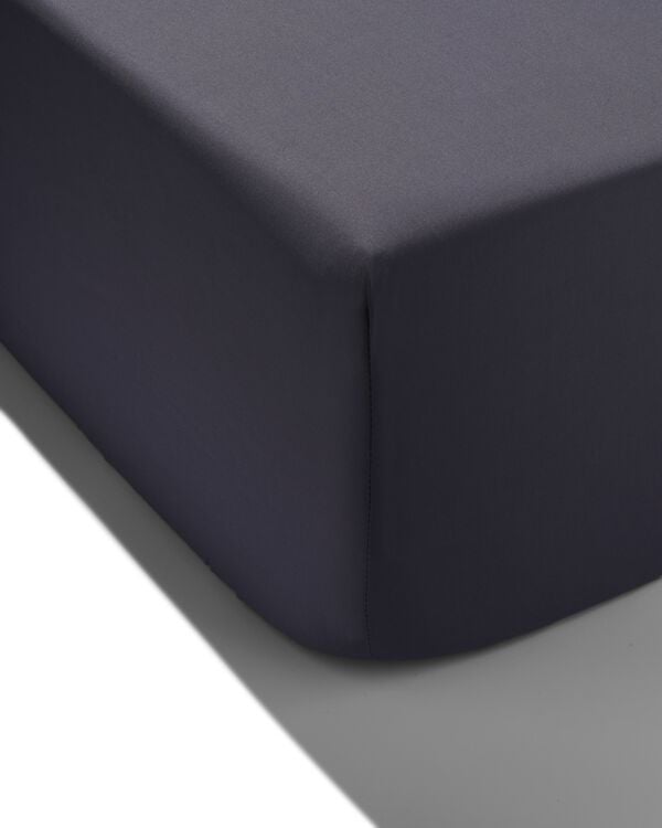 drap-housse percal 160x200 gris fonc&eacute; - 5190085 - HEMA