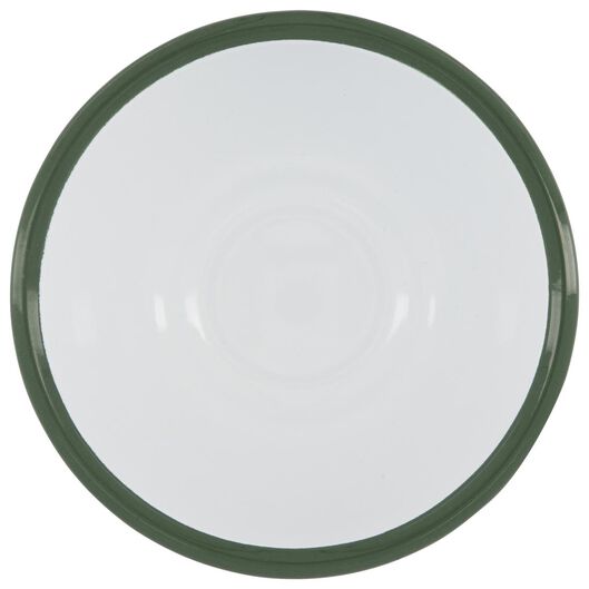 Emailleschüssel, weiß/grün, Ø 13.5 cm - 41820165 - HEMA