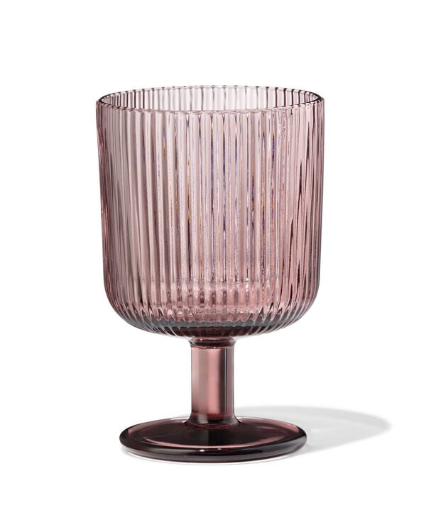 Weinglas, 250 ml, Bergen, Glas, Streifenrelief, Bordeauxrot - 9401173 - HEMA