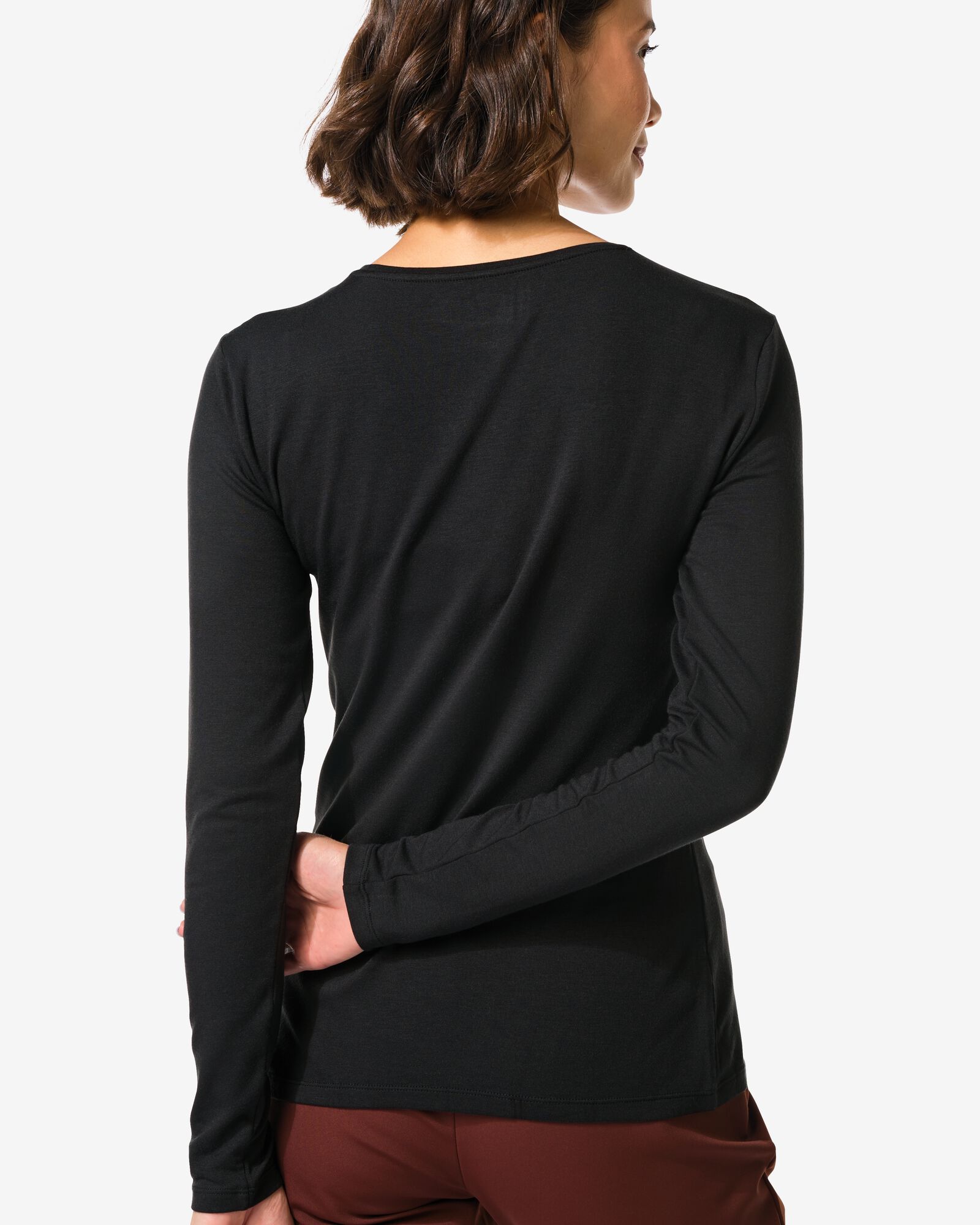 dames themo t-shirt ronde hals zwart zwart - 36363870BLACK - HEMA