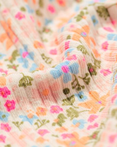 baby T-shirts rib bloemen - 2 stuks ecru ecru - 33059970ECRU - HEMA
