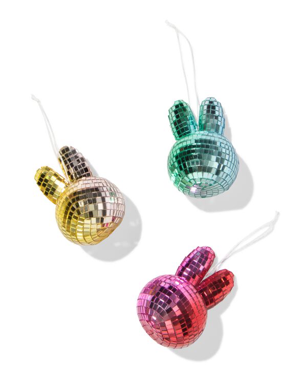 d&eacute;corations &agrave; suspendre de P&acirc;ques Miffy 17x5,5x8cm disco - 3 pi&egrave;ces - 25800182 - HEMA