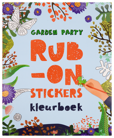 album à colorier autocollants rub-on - garden party - 60270002 - HEMA