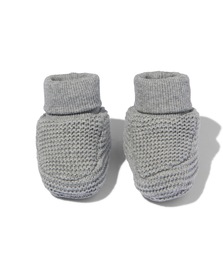 chaussons nouveau-né tricot gris chiné gris chiné - 1000020658 - HEMA