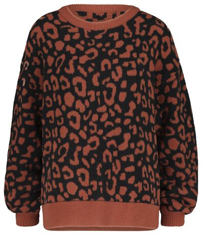pull femme léopard marron - 1000020613 - HEMA