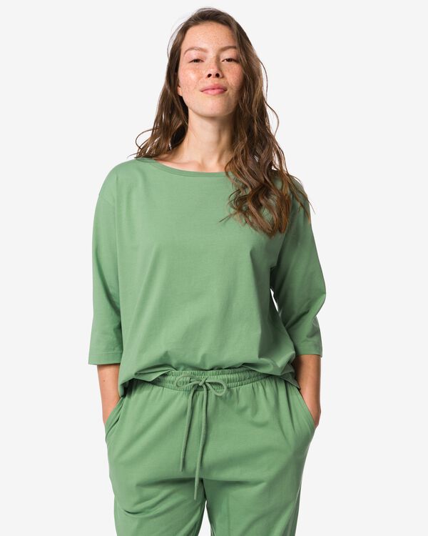 Damen-Pyjamaoberteil aus Jersey gr&uuml;n gr&uuml;n - 23401650GREEN - HEMA