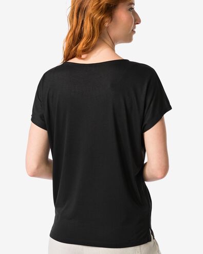 t-shirt femme Amelie avec bambou noir - 36355170BLACK - HEMA