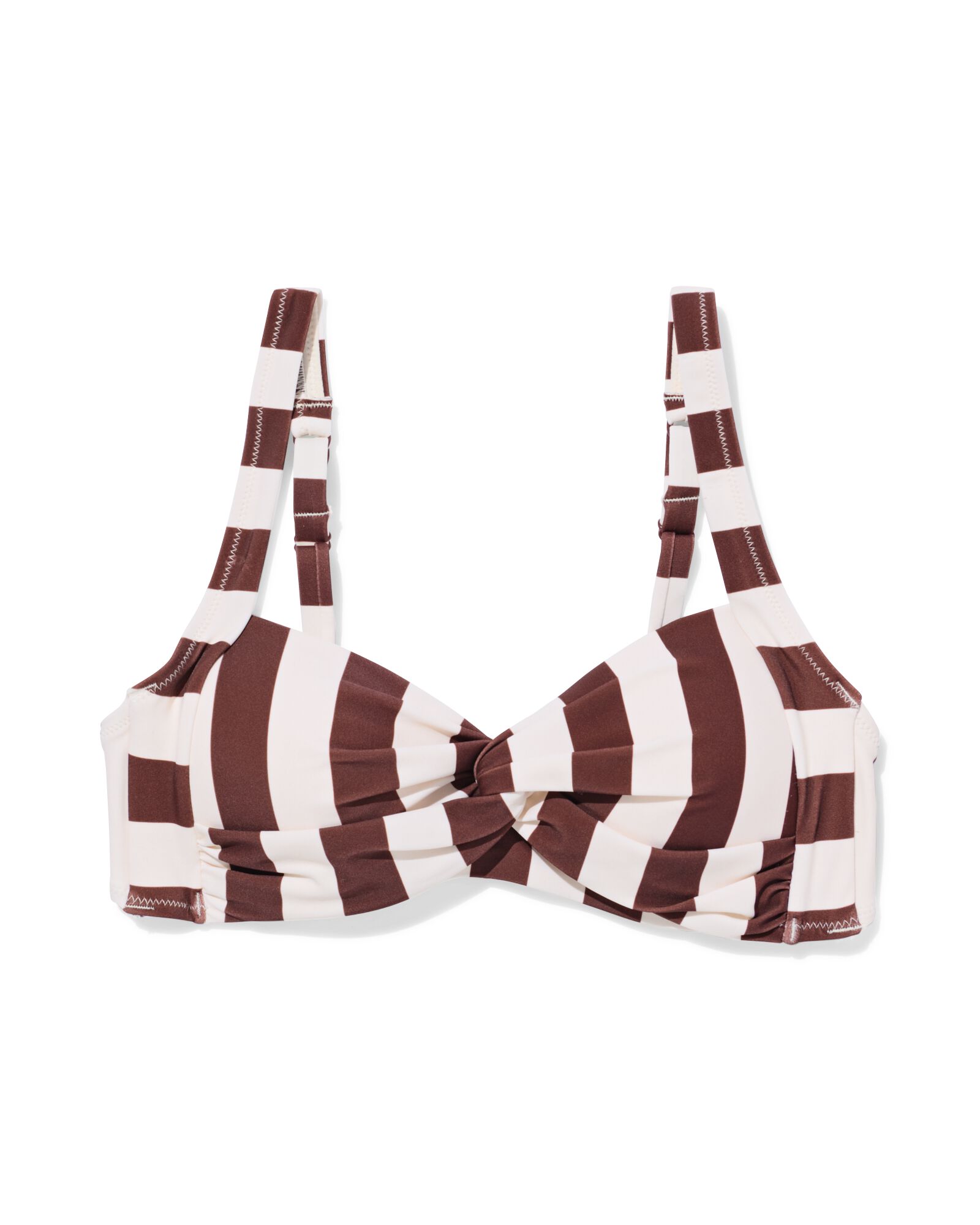Damen-Bikinioberteil Anette mit Blockstreifen braun - 22360470BROWN - HEMA
