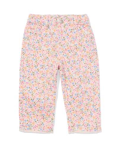 babybroek loose fit bloemen ecru - 33063470ECRU - HEMA