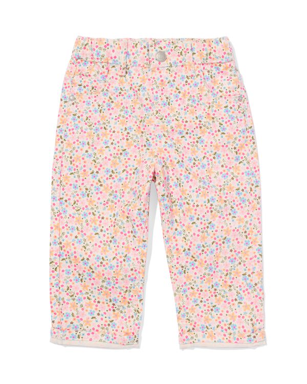 babybroek loose fit bloemen ecru - 33063470ECRU - HEMA