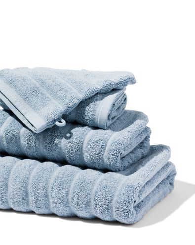 serviette de bain qualité épaisse relief gris foncé blauw blauw - 1000024219 - HEMA