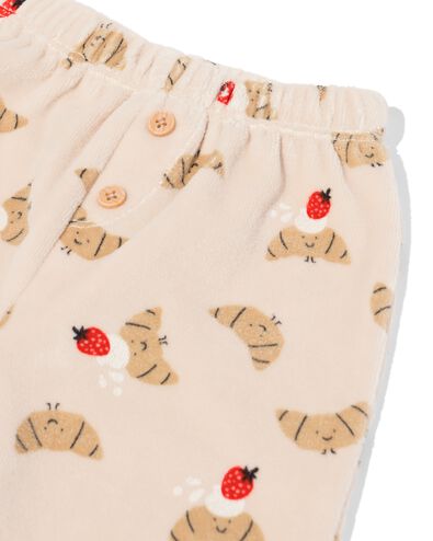 newborn babybroek comfy fit velours ecru - 33444520ECRU - HEMA