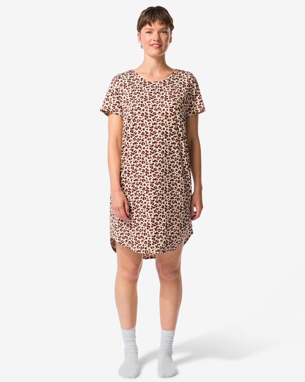 chemise de nuit femme microfibres  beige beige - 23400790BEIGE - HEMA