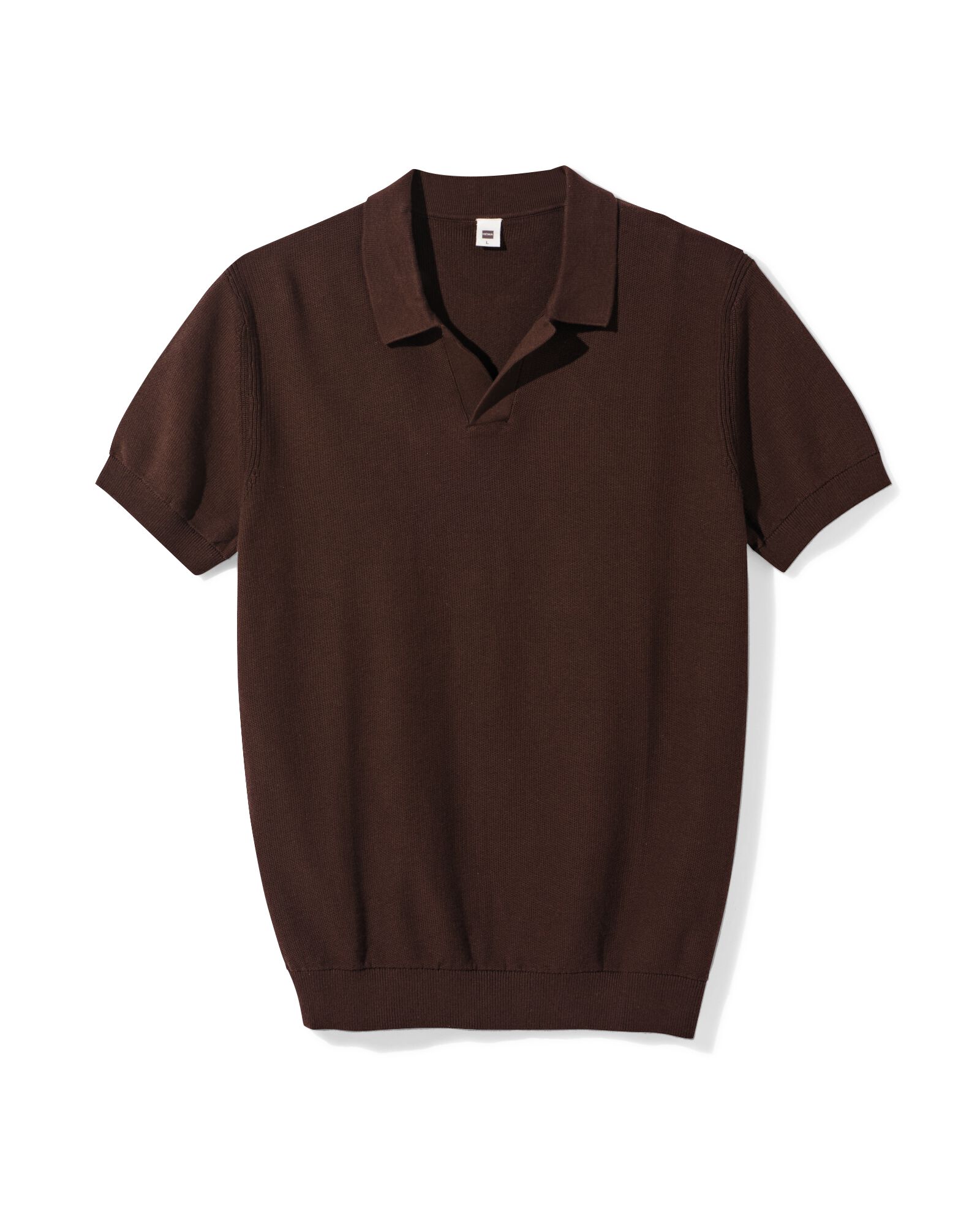polo homme Kris structure marron fonc&eacute; marron fonc&eacute; - 2189150DARKBROWN - HEMA