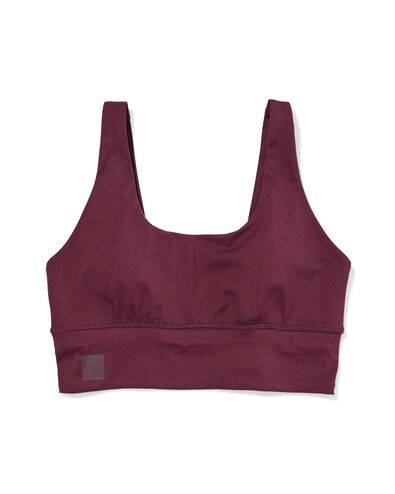 soutien-gorge sport maintien l&eacute;ger sans armatures bordeaux bordeaux - 21700346BURGUNDYRED - HEMA