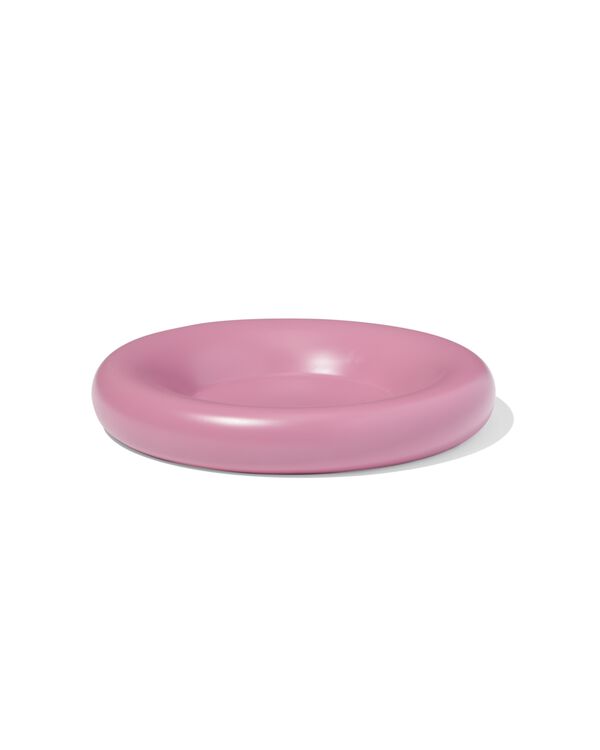 kaarsonderzetter ⌀20cm keramiek roze - 13325059 - HEMA