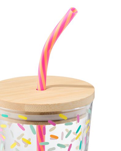 mason jar 410ml bamboe spikkel - 61130167 - HEMA