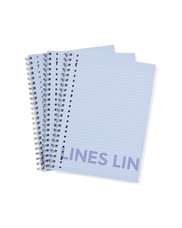 cahiers bleus A4 lign&eacute;s - lot de 3 - 14120214 - HEMA