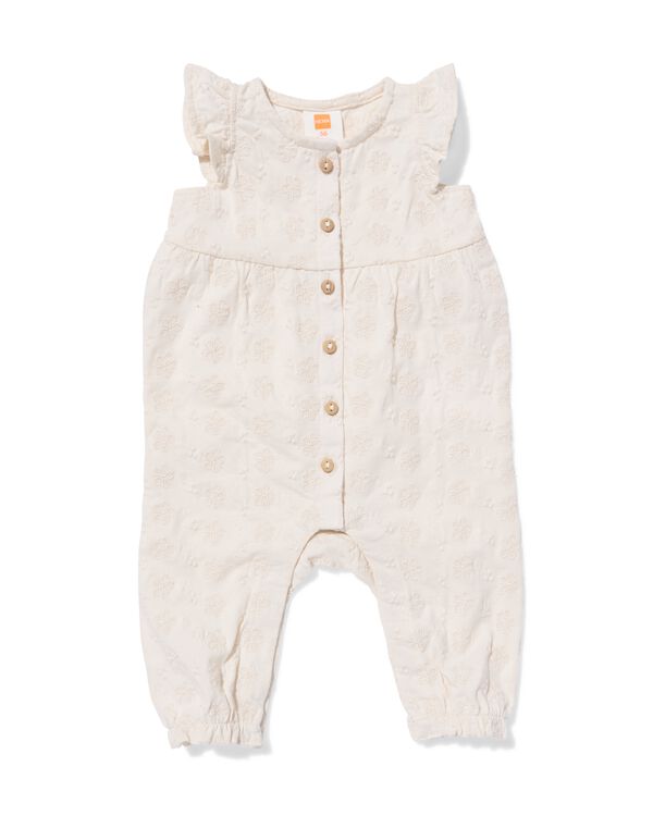 Baby-Jumpsuit, Jersey, bestickt eierschalenfarben eierschalenfarben - 33454720OFFWHITE - HEMA