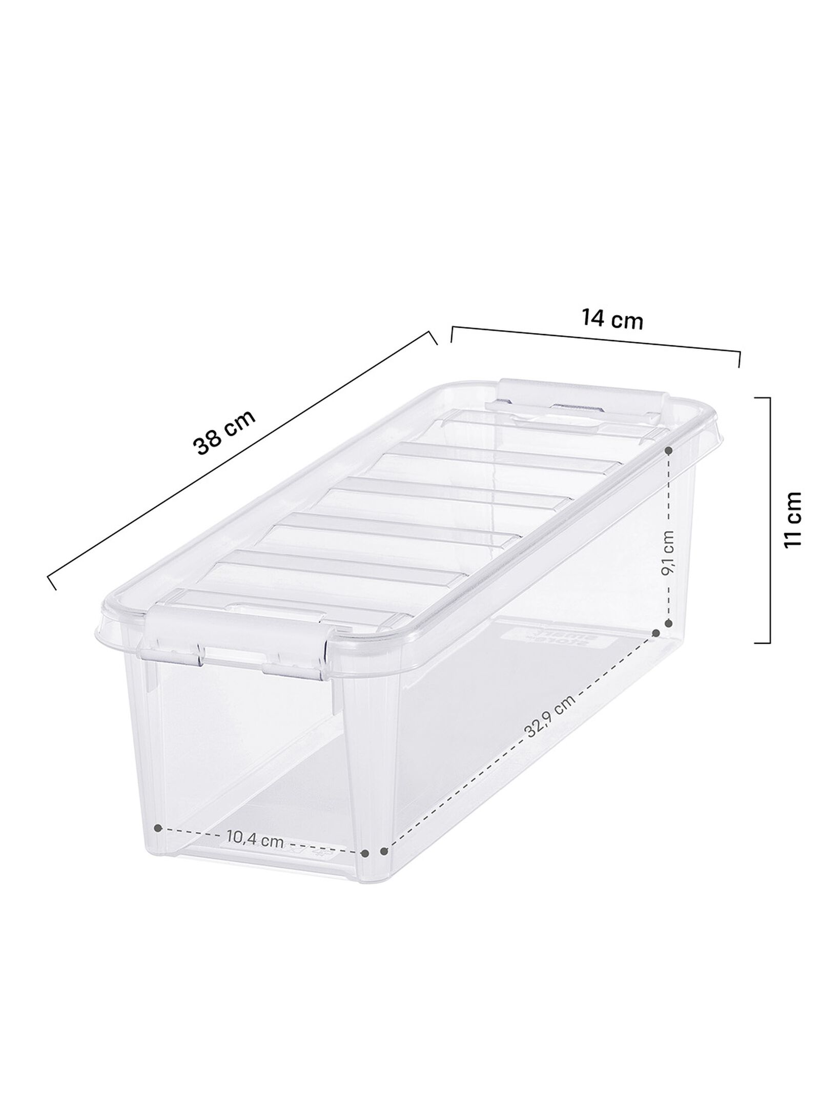 bo&icirc;te de rangement 3.5L Madrid transparent 38x14x11 38 x 14 x 11 Madrid - 39820001 - HEMA